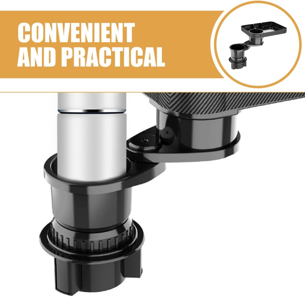 Cabilock Car Cup Holder Expander with Rotatable Tray Dual Cup Holder Accessory for Cars