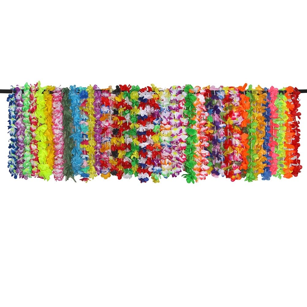 Gatuida 42stücke Hawaiische Blumengirlande Bunte Hawaii-halsketten Mit Künstlichen Blumen Tropische Luau-Party-Accessoires Für Strandfeste Und Geburtstage Dekorationselemente