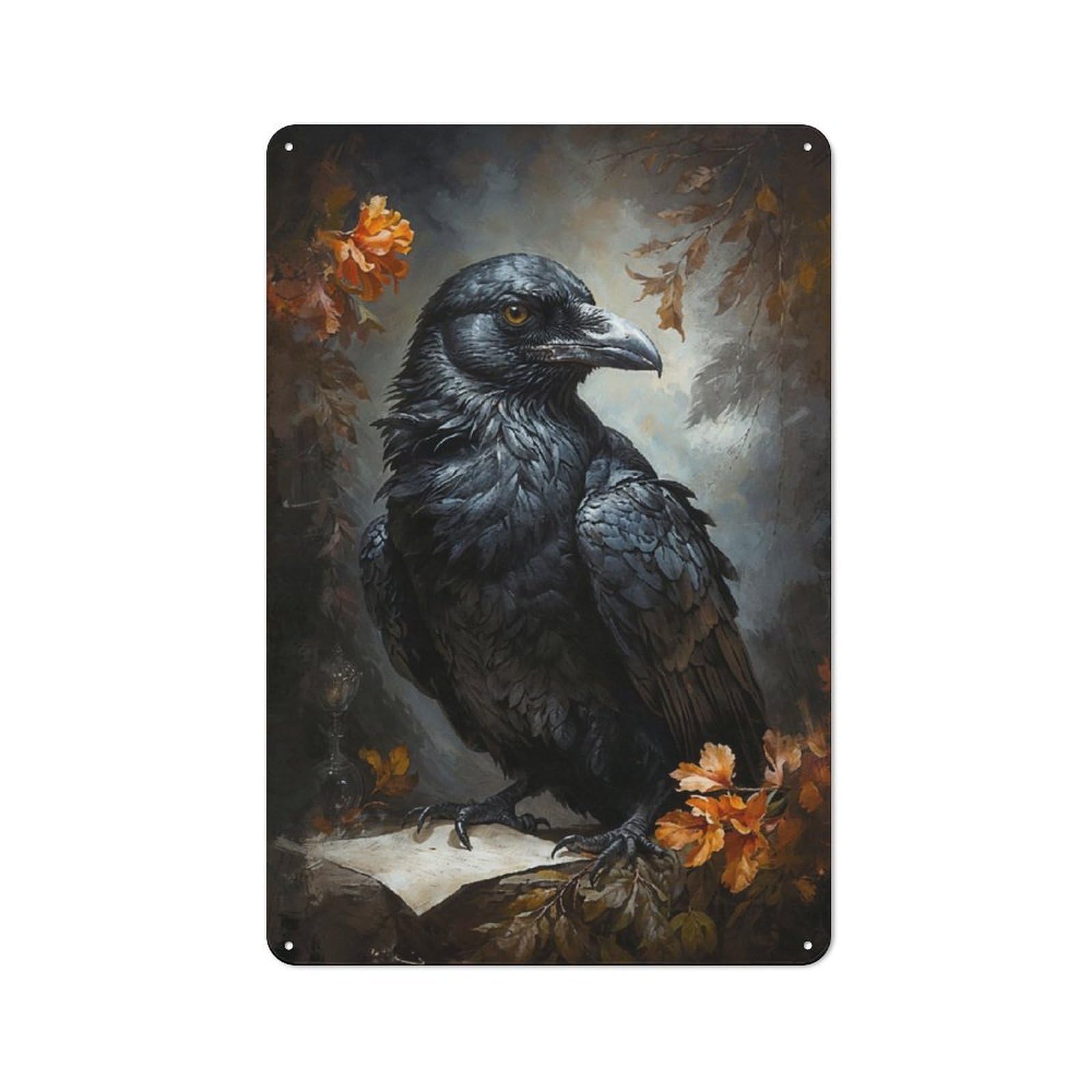Classic The Raven Scholar Decorative Tin Plaque 30x20cm, Bar Wall Plaque for Diner, Restaurant, Shed Or Kitchen