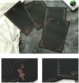 STOBOK 8 Pçs Papel Kraft Estacionário Vintage Papel De Carta Cartões Imprimíveis Cartões De Saudação Carta Papel De Escrita Suprimentos Florais Conjuntos De Papel Estacionário Forro De