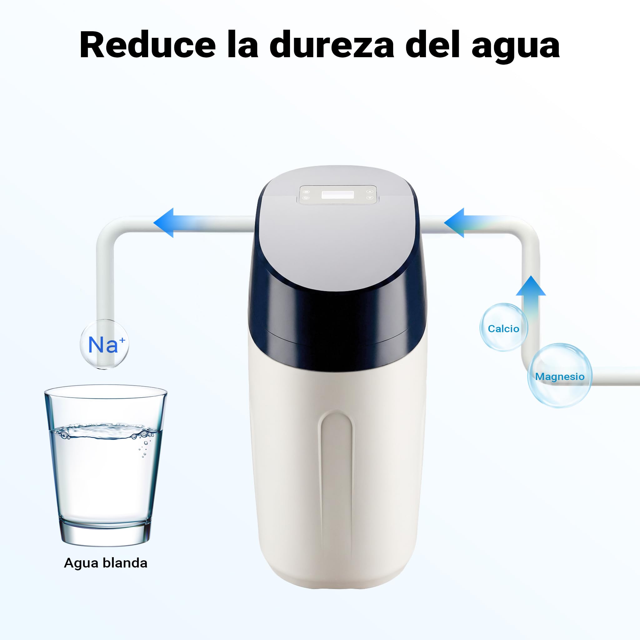 Naturewater SOFT-V1 Descalcificador intercambio iónico ablandador de agua tanque resina de 12,5l