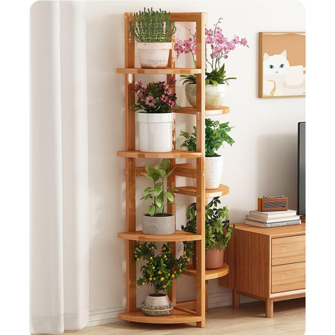 A 新品 イニュルスタンド 花台 ライトスタンド 棚 飾り棚 北欧 天然木