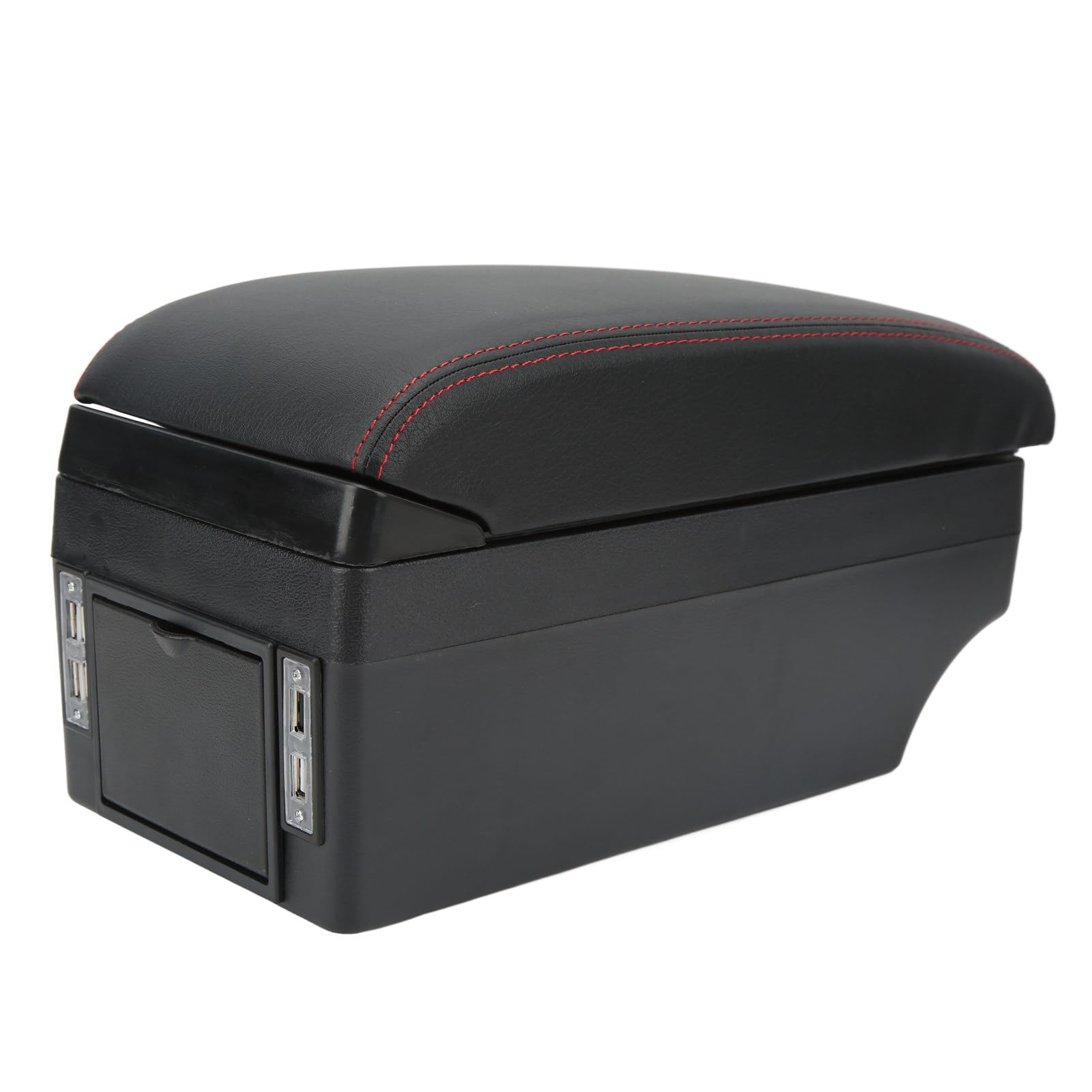 RiToEasysports Scatola per Braccioli Scatola Portaoggetti per Console Centrale in ABS e Pelle PU con 7 Porte USB Organizer e Supporto per Bracciolo di Ricambio per I10 per Uso Quotidiano nella Guida