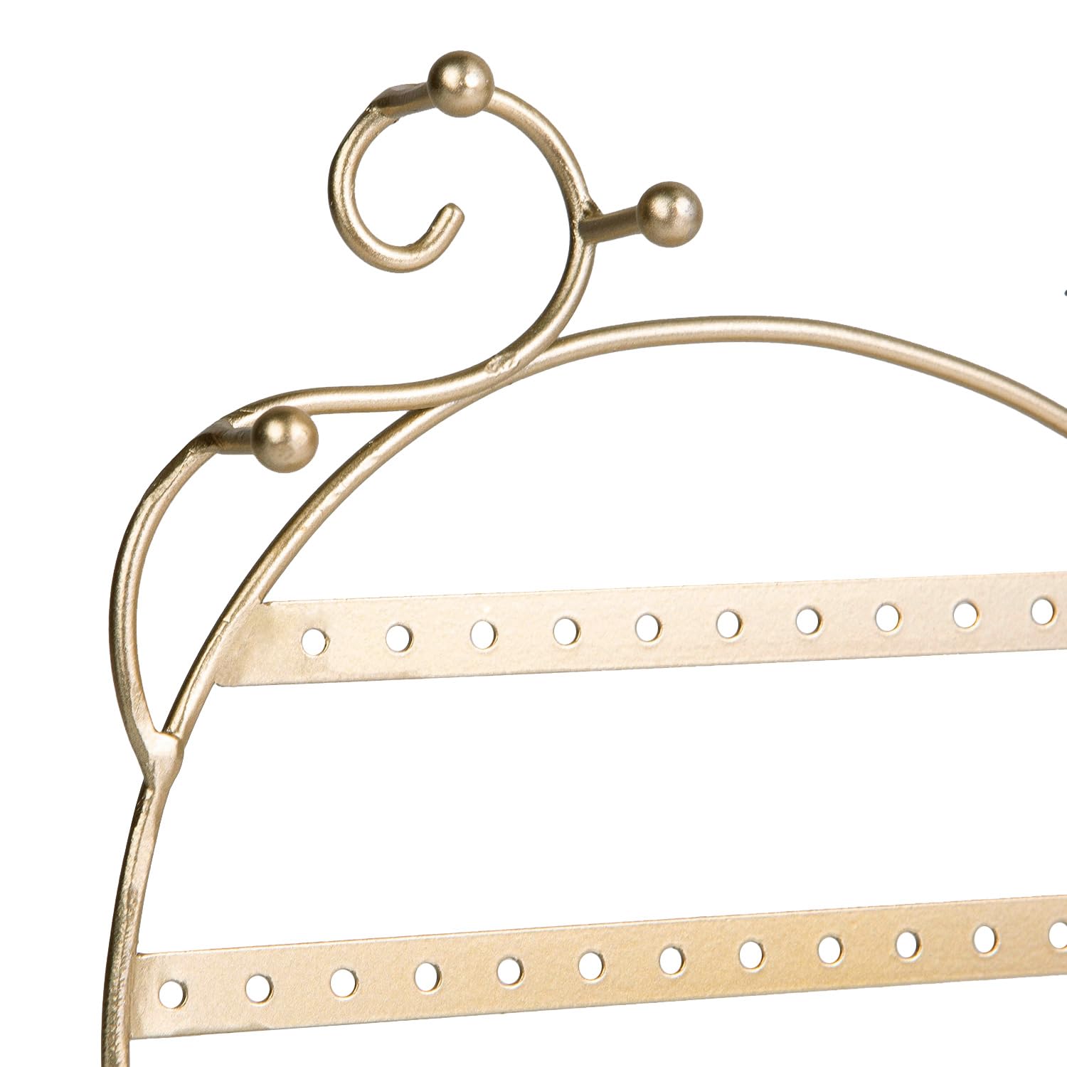 NIKKY HOME Katzen-Ohrringhalter zum Aufhängen, Metall, Schmuckbaum, Tischplatte, Ohrstecker-Halter, Turm mit Ringablage und Haken für Mädchen (80 Löcher), Gold
