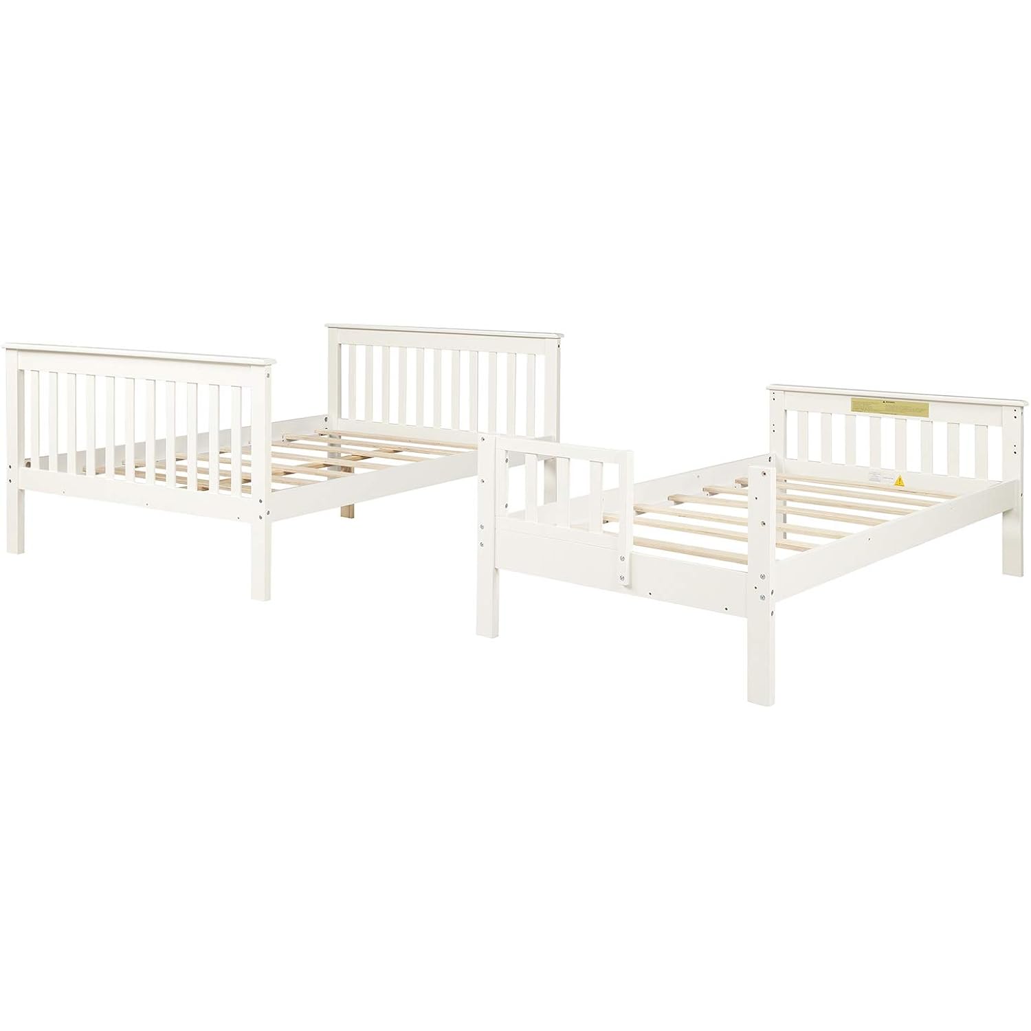 Twin Over Full Bunk Bed Frame for Kids, Mission Style Wood Twin Over Full Size Bed
