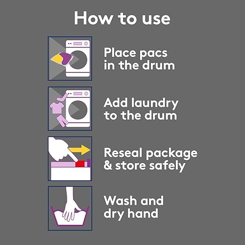 Miniatura 5 de Woolite Darks Pacs detergente para lavandería 30 unidades para lavadoras estándar y HE detergente para ropa negra detergente negro detergente para