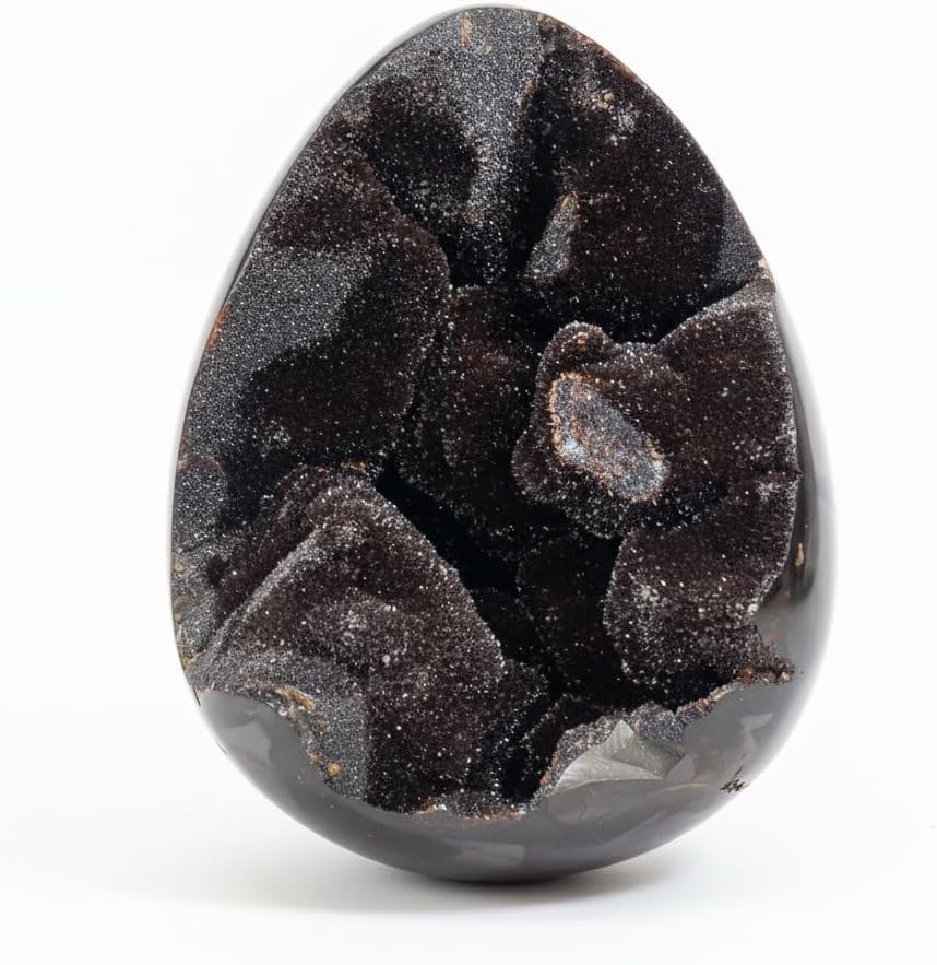 0.66-1.7lb Turtle Back Stone Crystal Geode Egg - Natural Rock Cluster for Home Office Decor, Spiritual Healing Stone with Raw Texture (0.66, Pounds)