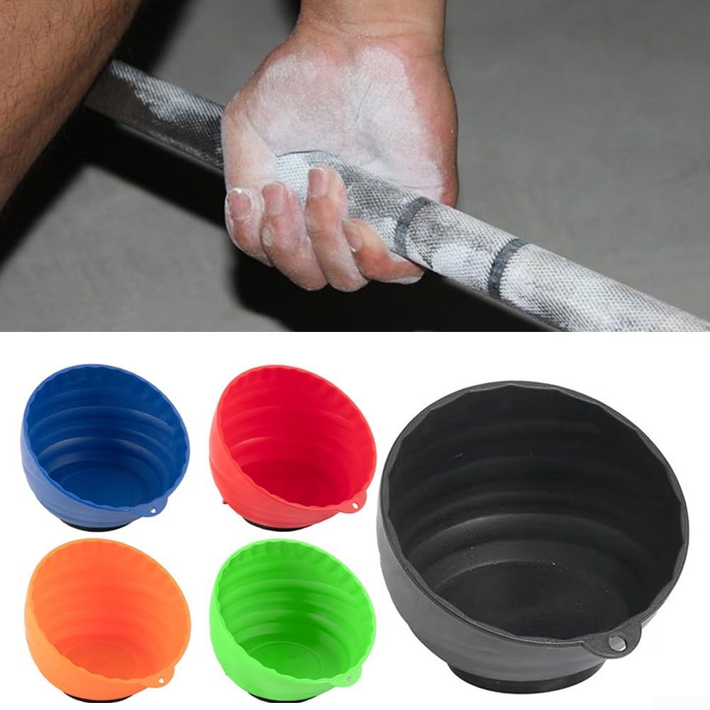 Cuenco magnético de almacenamiento diseñado para gimnasios, perfecto para mantener la tiza y las piezas accesibles (negro)