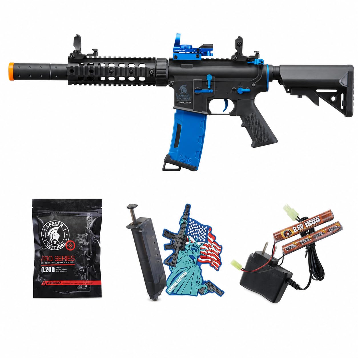 Amazon.com : Lancer Tactical Gen 2 M4 SD Blue Carbine Combo