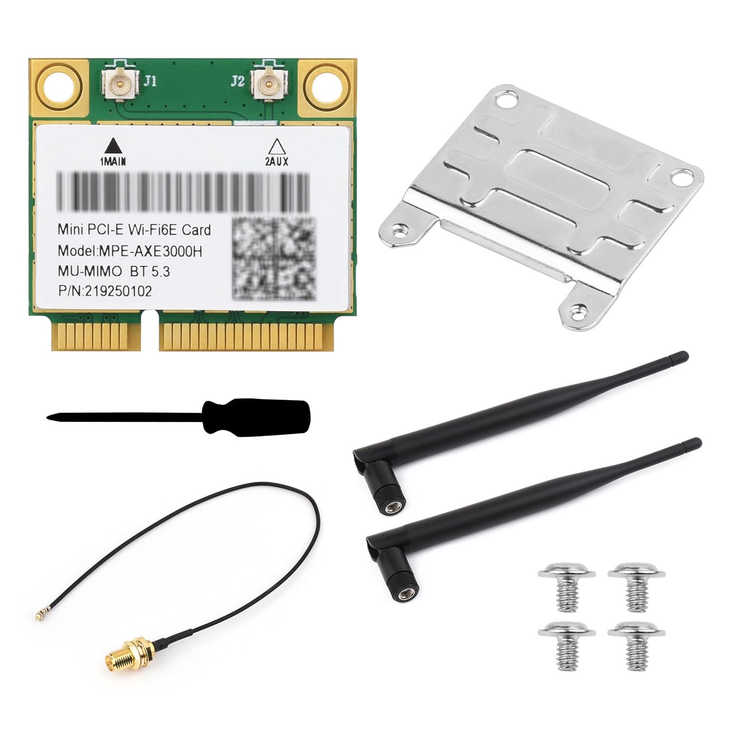 Waveshare Wireless MINIPCIE AX210 NIC, Compatible with Linux, Windows 10/11, Gigabit Tri-Band Wi-Fi 6E, 802.11AX Standard, Bluetooth 5.3