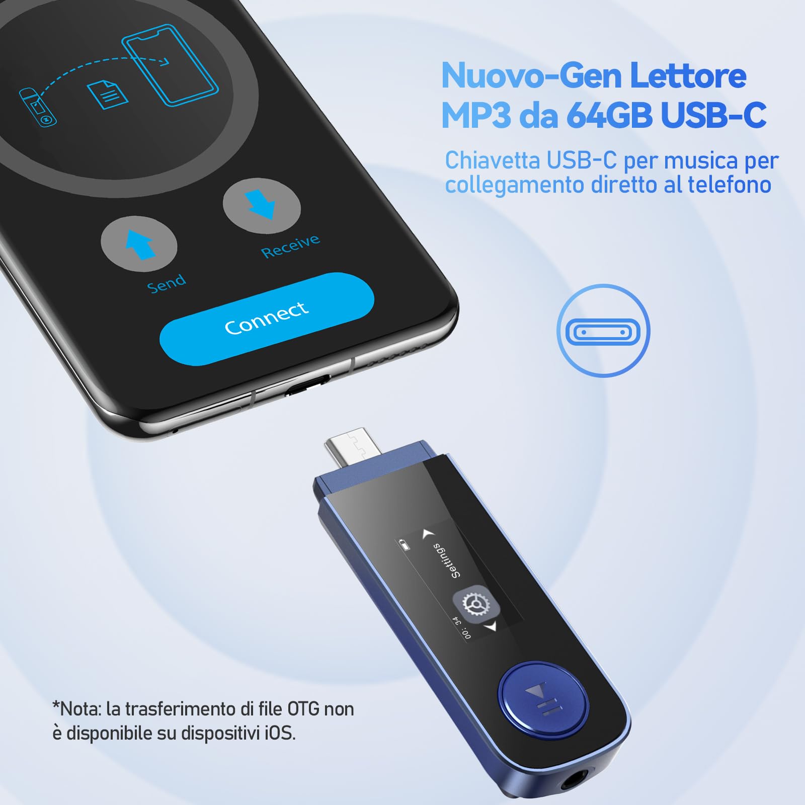 AGPTEK MP3 32Go Bluetooth 5.3, 2,4 Écran Coloré Lecteur Musique