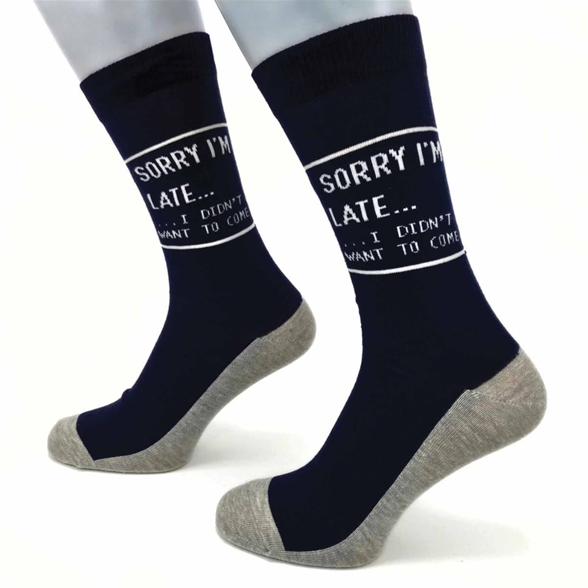 Sorry Multicolor Im Late Socks - Size 7-11, Socks, Humour, Gift