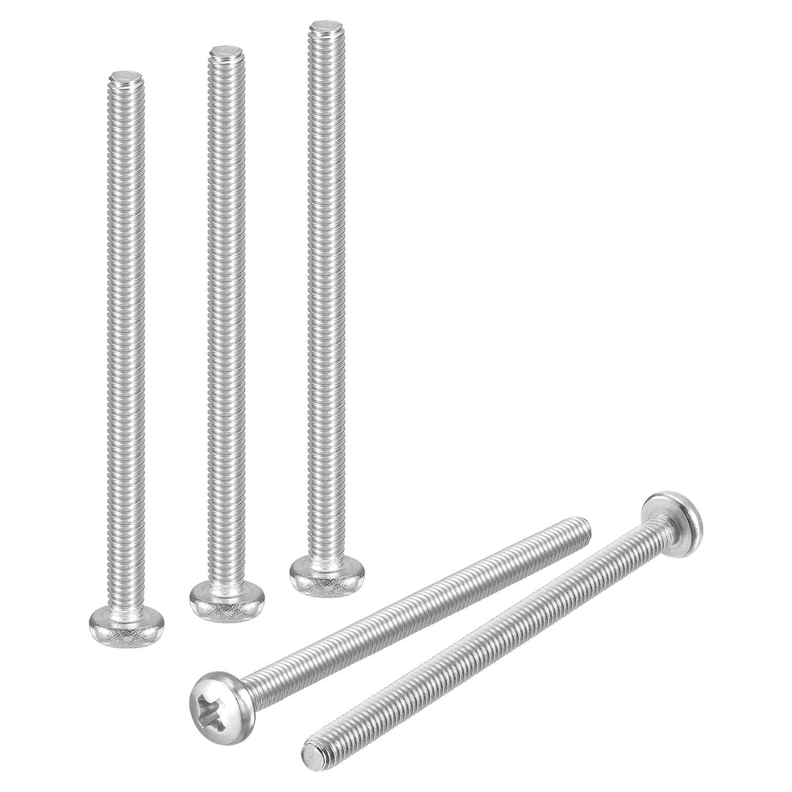 DTGN M4-0.7x70 Pan Head Machine Screws - 30pcs - Good for Machinery - 304 Stainless Steel Phillips Machine Screws Bolts - Silver