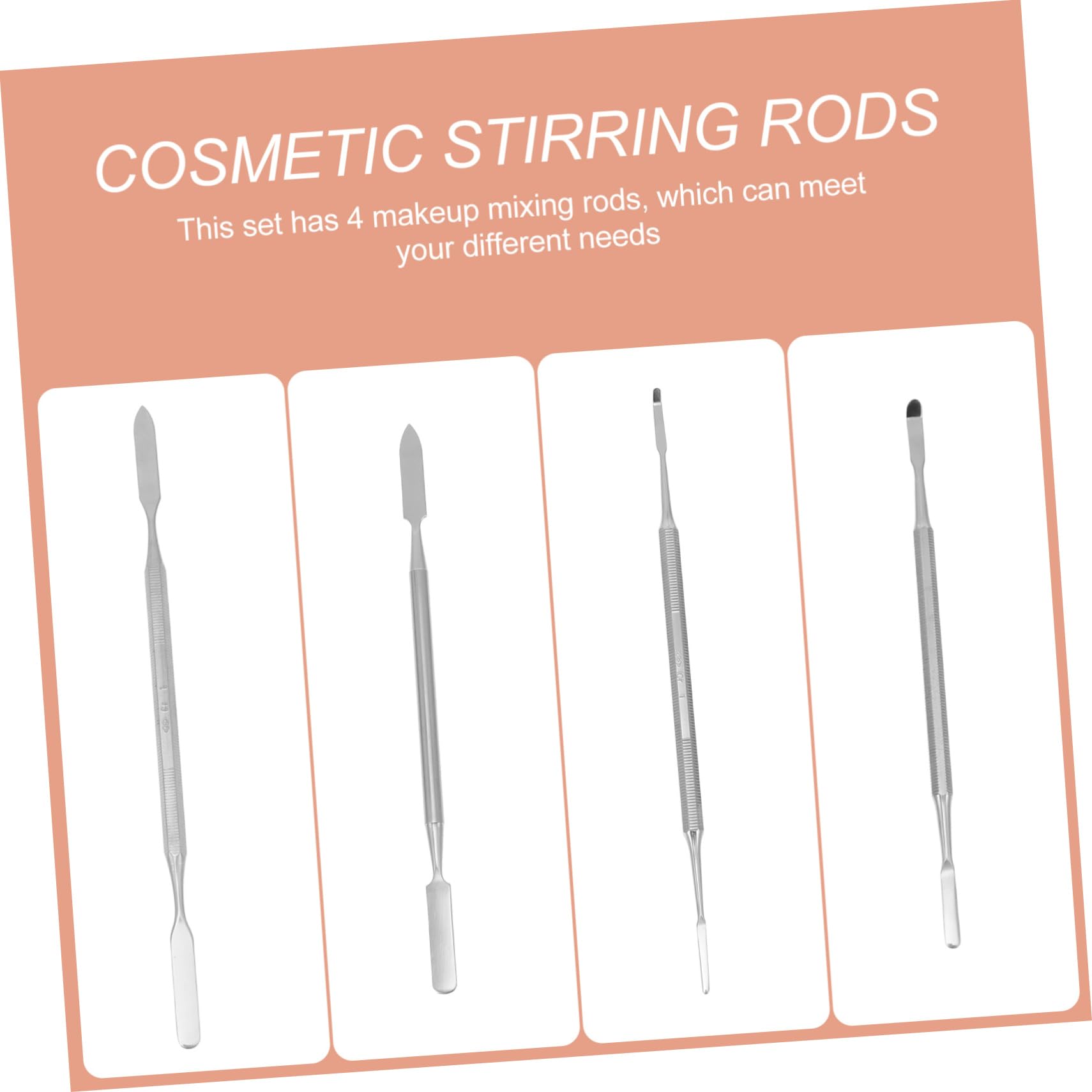 minkissy 12 Piezas de paleta herramienta de maquillaje mezclar y espatula stainless steel heridas falsas varilla de acero inoxidable varilla agitadora de maquillaje clavo cosmético