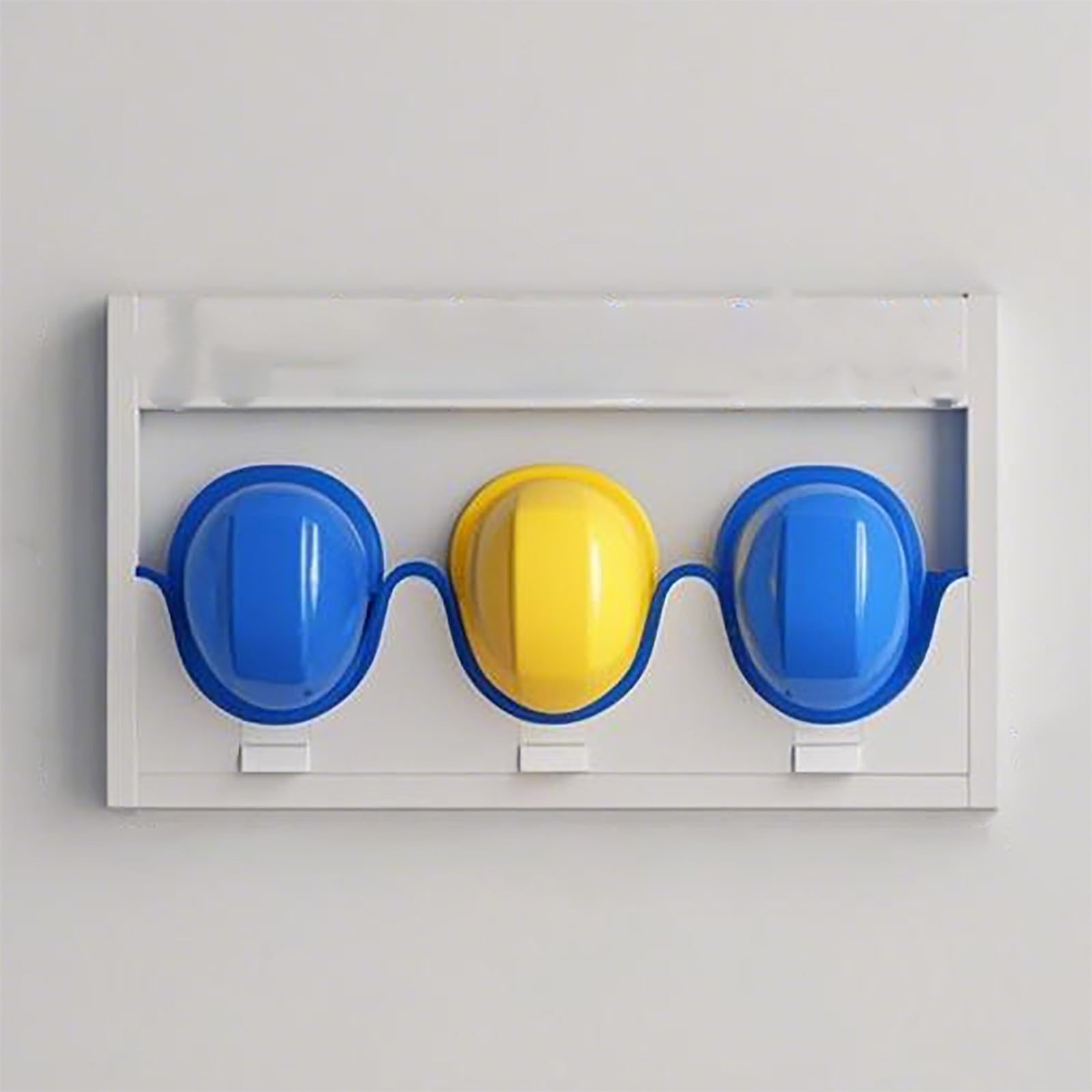 Soporte de Pared para Cascos, Organizador con Tiras Protectoras de Goma, Ideal para Obras de construcción, talleres, fábricas y garajes
