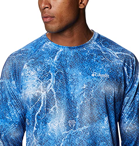 Columbia Men’s Pfg Super Terminal Tackle Long Sleeve Shirt, Quick Drying, Sun Protection, Harbor Blue Realtree Mako, Large #TOP3