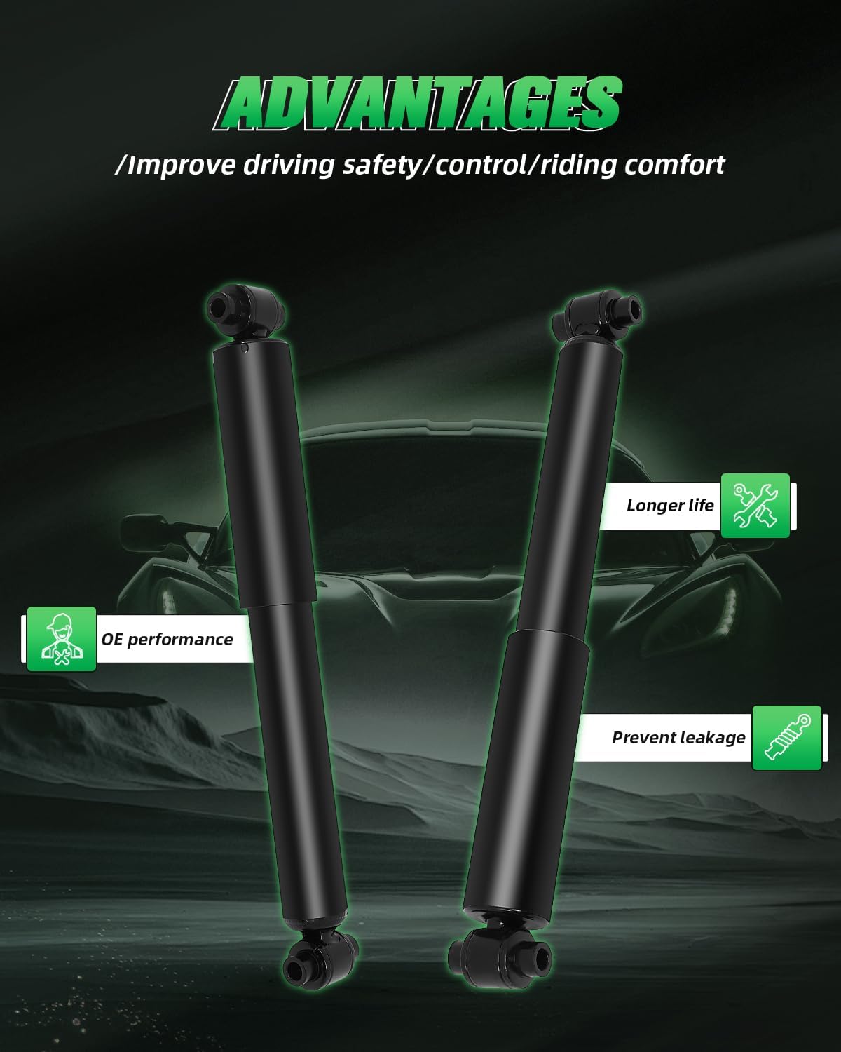 SCITOO Rear Strut Shock Absorbers For Ford Fusion 2006-2011, For Lincoln MKZ 2007-2011, For Lincoln Zephyr 2006, For Mazda 6 2003-2011, For Mercury Milan 2006-2011 Auto Shocks