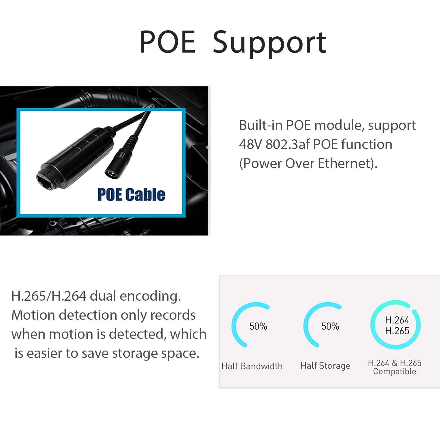 5MP POE IP Kamera, Metall Outdoor Indoor IP65 Wasserdicht POE Sicherheitskamera, 10M IR Nachtsicht 1.44mm Fisheye Panoramalinse P2P View Kamera, Bewegungserkennung (I542-P-HS-S)