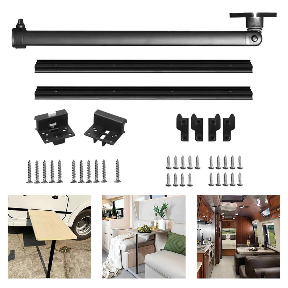 Patas telescópicas plegables de aleación de aluminio, altura ajustable de 21 a 36 pulgadas para soporte de mesa RV con rieles deslizantes para cámper, yate, remolque