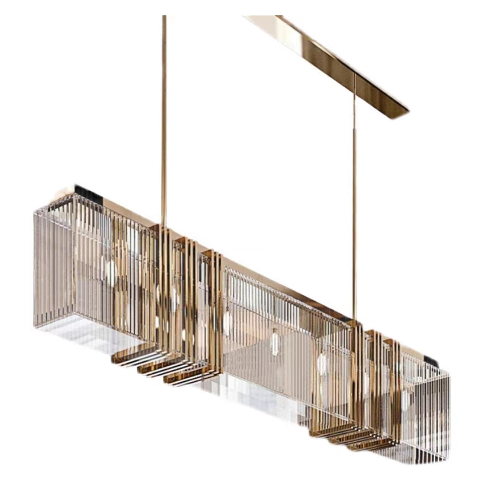 Genérico Luces colgantes Led de acero modernas americanas, lámpara colgante recta con brillo dorado for comedor, accesorios de iluminación for interiores Deco