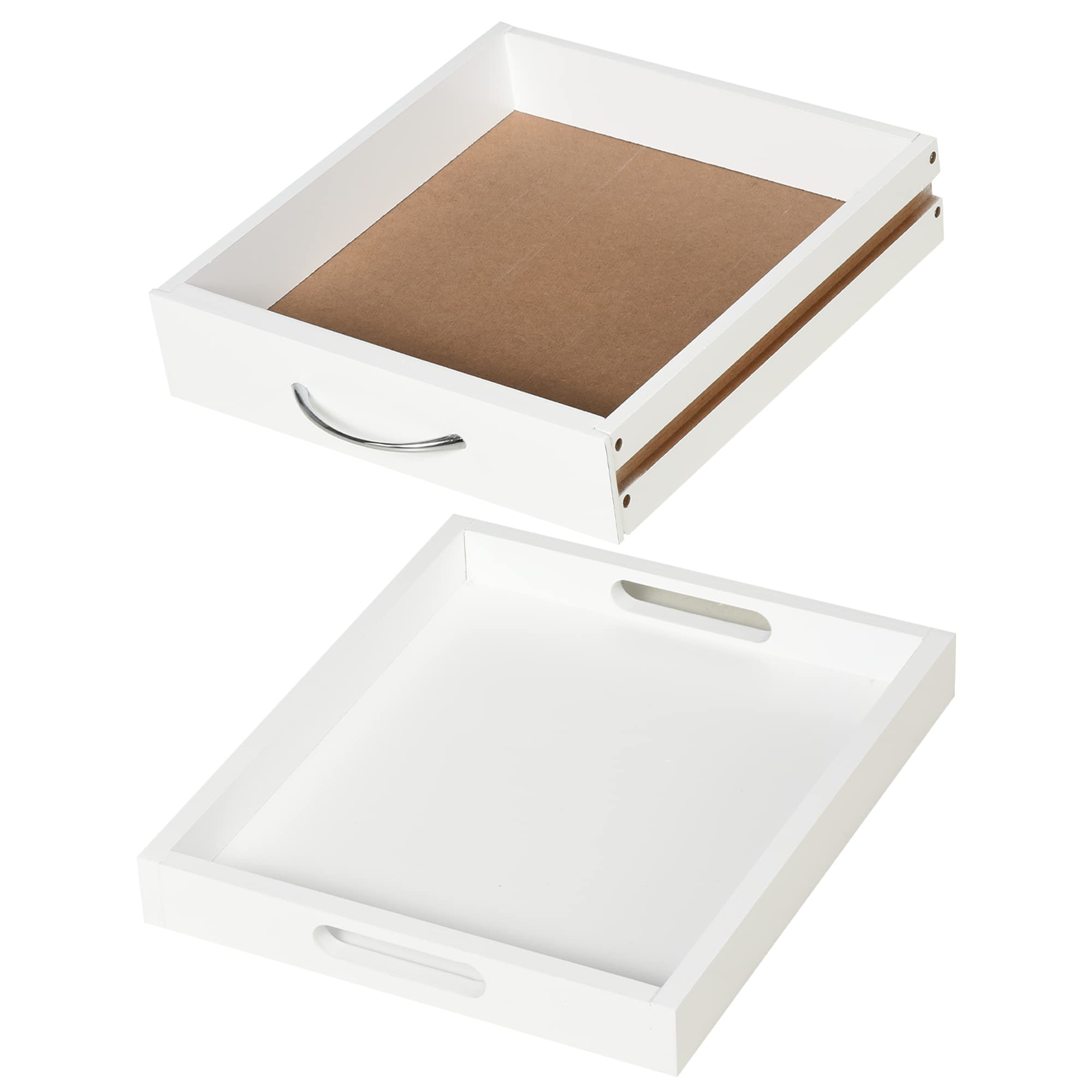 HOMCOM Chariot de Service desserte de Cuisine à roulettes 2 Plateaux Amovibles, tiroir, étagère chêne Clair Bois pin Blanc