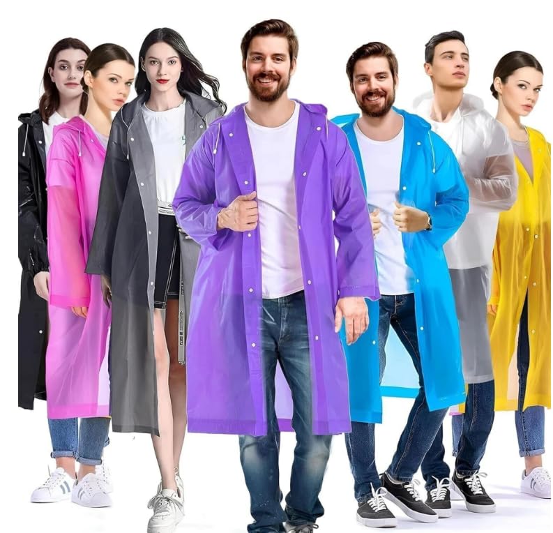Image of Akshana pack of 2 random colour Unisex Waterproof Raincoat Set for Men & Women | High Quality PVC Rain Suit with Jacket & Pants | Perfect for Cycling, Trekking, Camping & Rainy Season Use