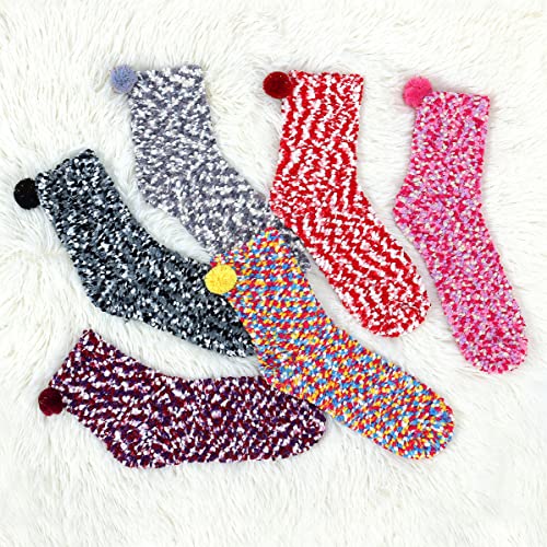 Funny Socks Gifts for Women Girls Christmas Socks Cupcake Socks Fuzzy Fluffy Winter Warm Socks Slipper Socks Soft4