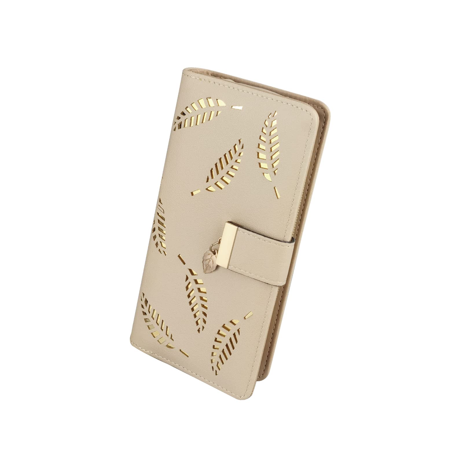 FuninCrea Portafoglio da donna grande con nappa e cinturino da polso, portafoglio da donna grande con scomparto per monete, in pelle PU, portafoglio da donna con scomparti multipli per carte di