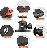 Vista 2 de UURIG BH07 - Soporte magnético para cámara con cabezal de bola de 360°, soporte de base de montaje magnético con rosca de 1/4 a 20 para GoPro