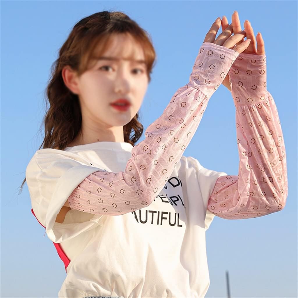 HBJWOV Sleeves Women's Riding Thin Section Driving Arm Guards Ice Sleeves Hand Sleeves(E)