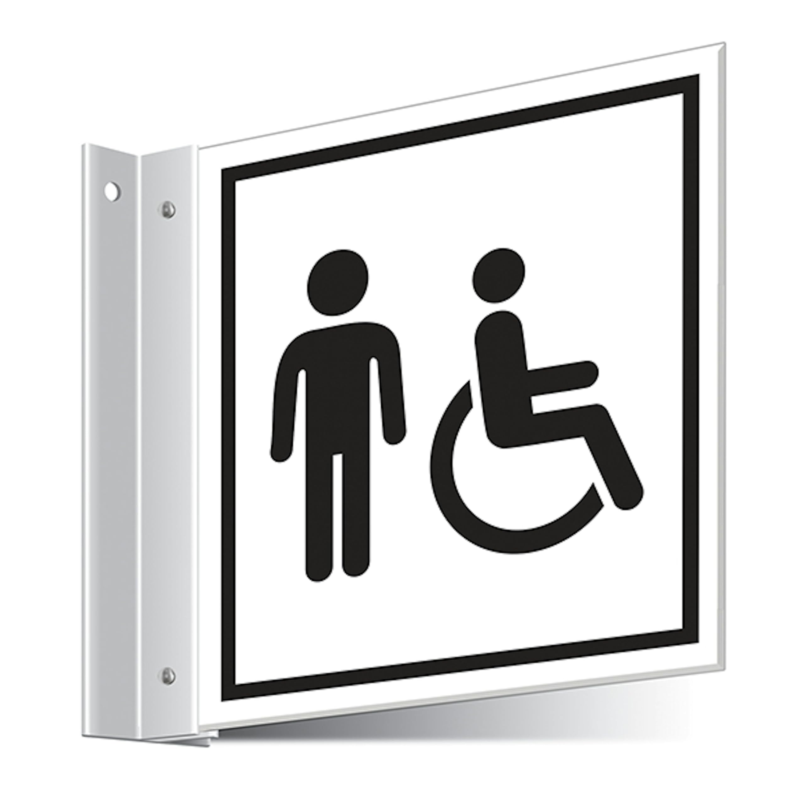 V Safety Gents Disabled Toilets Corridor Sign 150 x 150 mm - 3mm Indoor Palboard Safety Sign