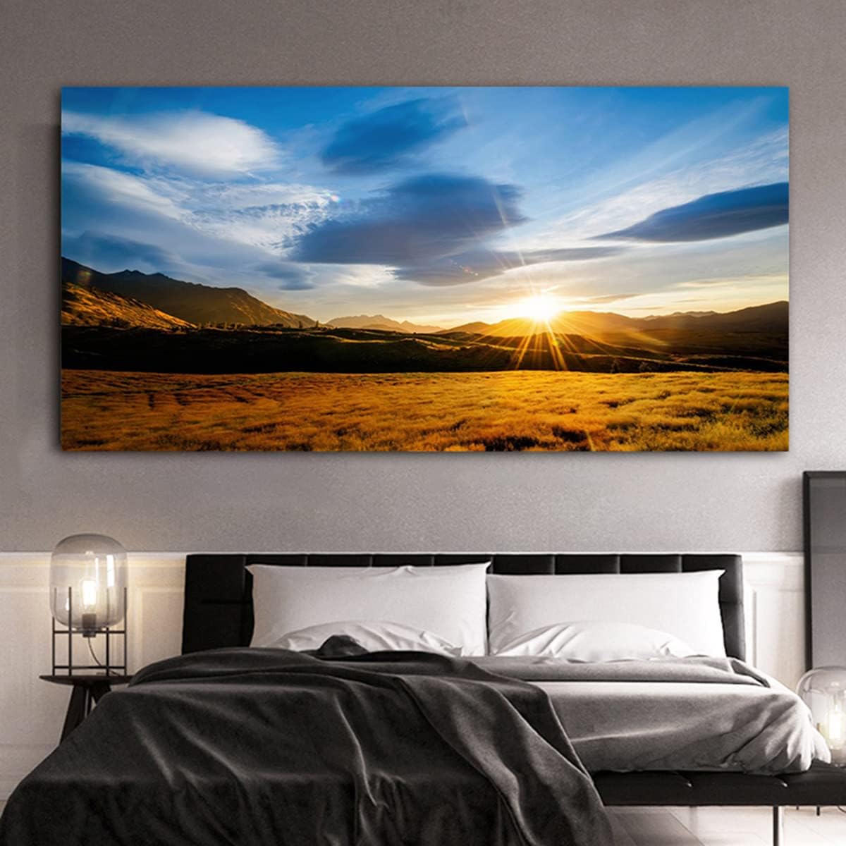 Instarry 5D Diamond Painting Kits Full Drill Sunset Scenery Mosaic Crystal Embroidery Family Wall Decor Art Set 31.5x15.7 inch