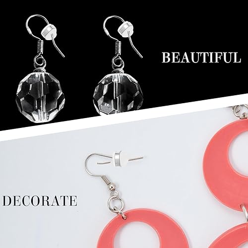 Miniatura 6 de EXCEART 100 piezas de aretes de silicona con forma de corazón, repuesto en forma de corazón, tapón trasero de goma para aretes
