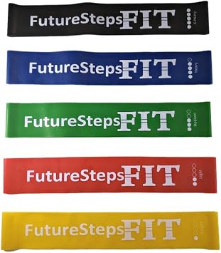 FUTURESTEPS Resistance Bands for Legs and Butt - Stretch Bands Set - Workout Resistance Bands | 5 Pieces | Five Levels of Resistance