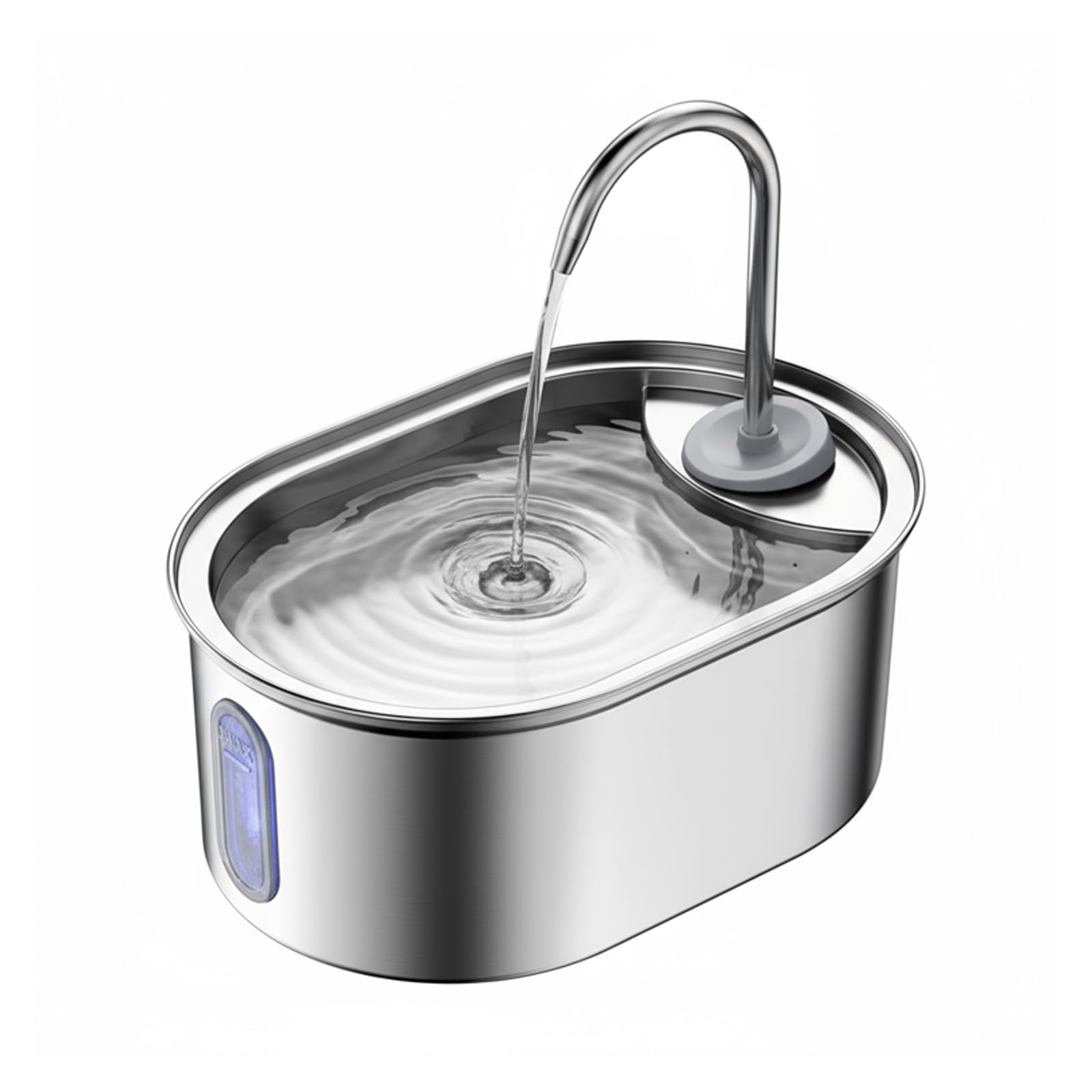 Cat Water Fountain Stainless Steel, 3L Dual Filtration System Pet Water Fountain with Ultra Quiet Water Pump & Visible Water Level Window for Pet, Small Animals