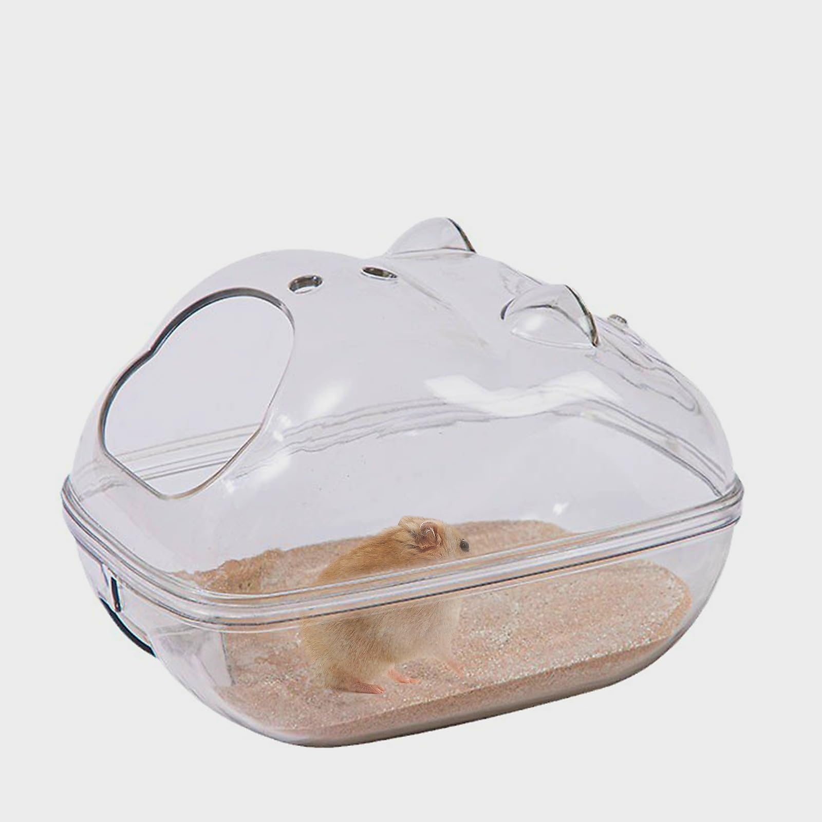 Cretvestsar Hamster Sand Bath, Transparent Toilet Container,Chinchilla Sand Hamster Bathing Sand, Sandpit for Small Animals, Durable and Easy Clean