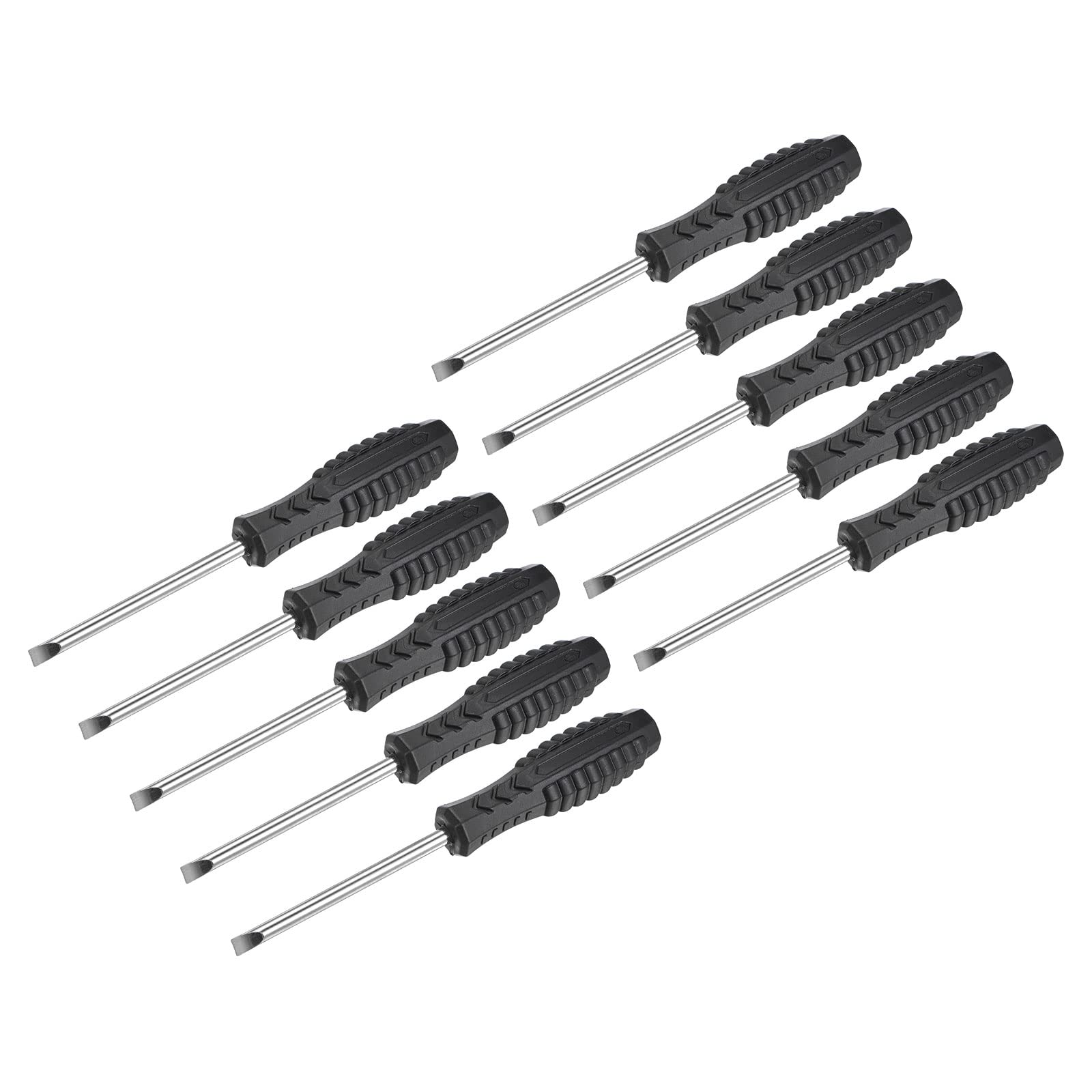 uxcell Mini Slotted Screwdriver, 5.0mm Flat Head with Non-Slip Handle for Small Appliances, 10 Pcs