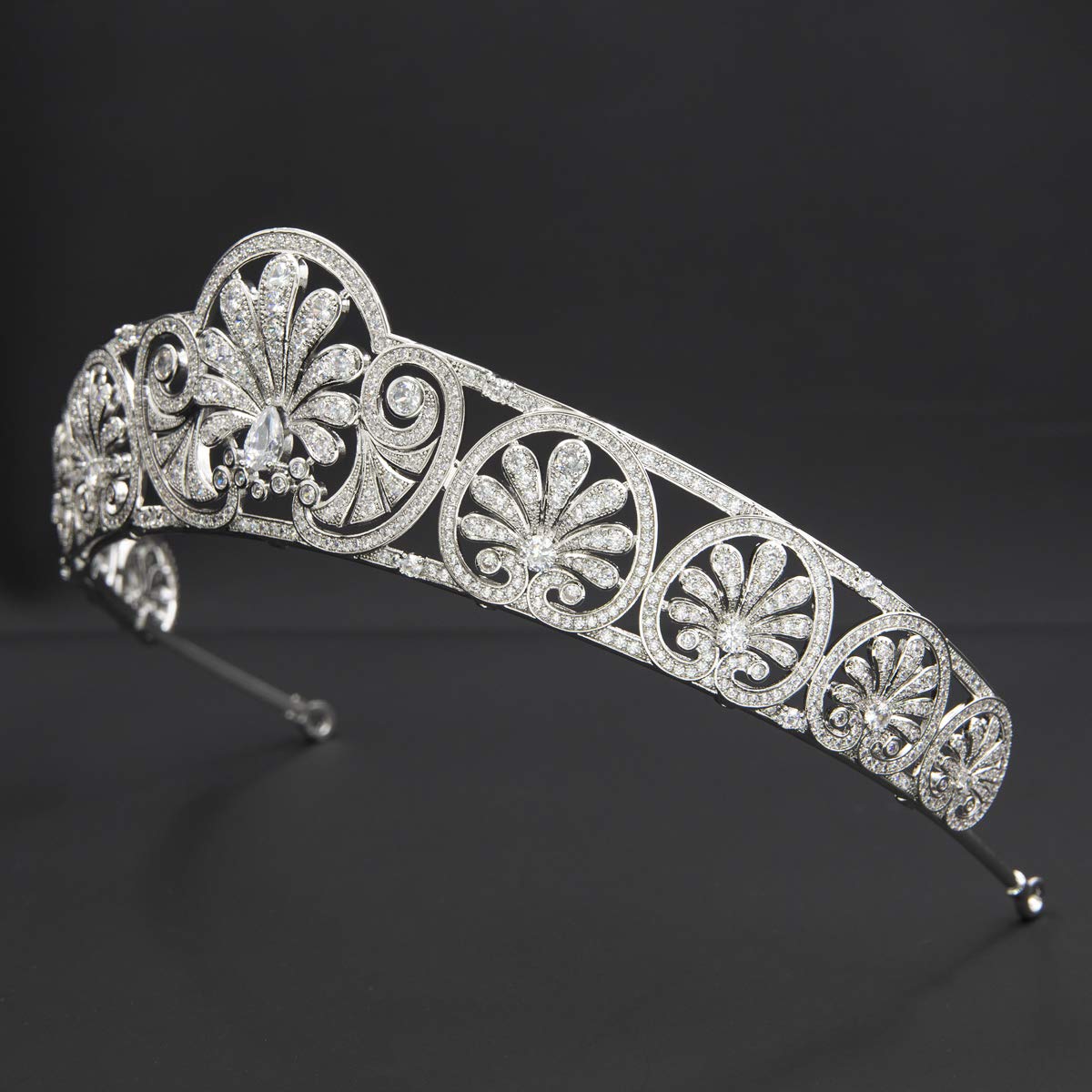 Zirconia Honeysucke Tiara for Wedding,Crystal Royal Replica Tiaras for Bride CH10362