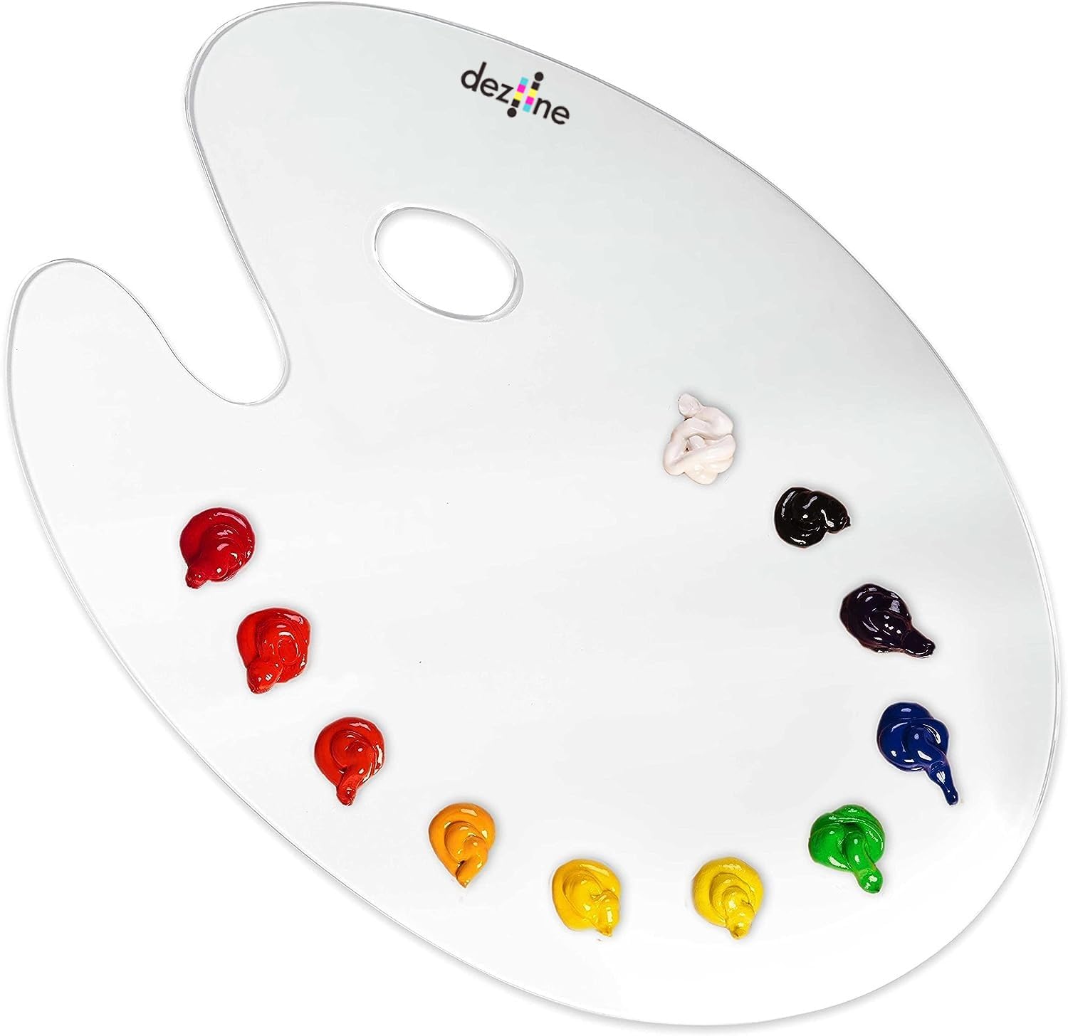 DEZIINE�1PCS Clear Oval-Shaped Acrylic Painting Palette - Thick Transparent Plastic Artist Paint Color Mixing Tray - Non-Stick, Easy Clean, Mix Acrylic, Oil - Adults, Kids, Students ((10 X 6) INCH)-image-19