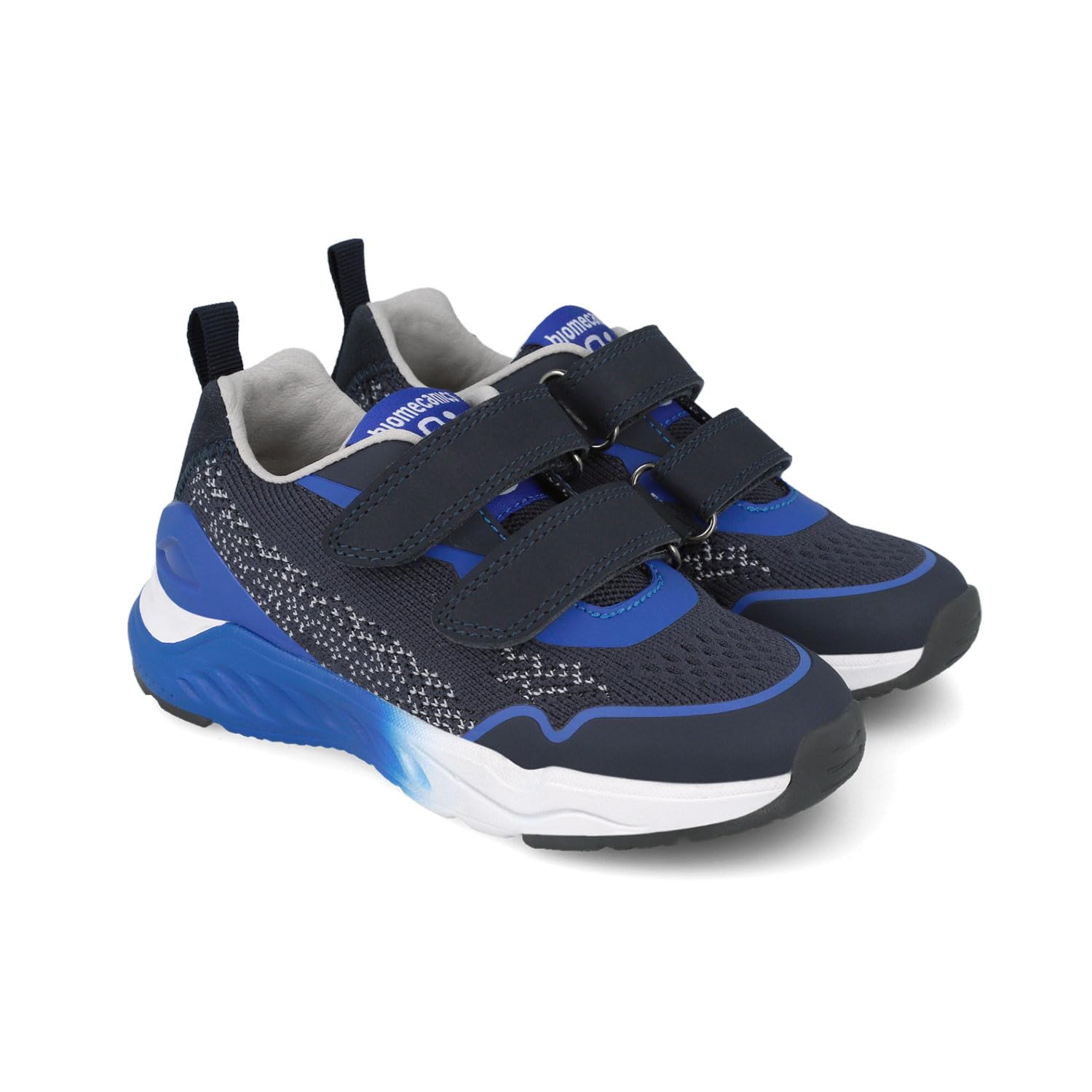 Biomecanics Zapatillas Niño 251270-A455 | Azul Marino con Azul Eléctrico | Doble Cierre Adhesivo | Tejido Transpirable | Antideslizante
