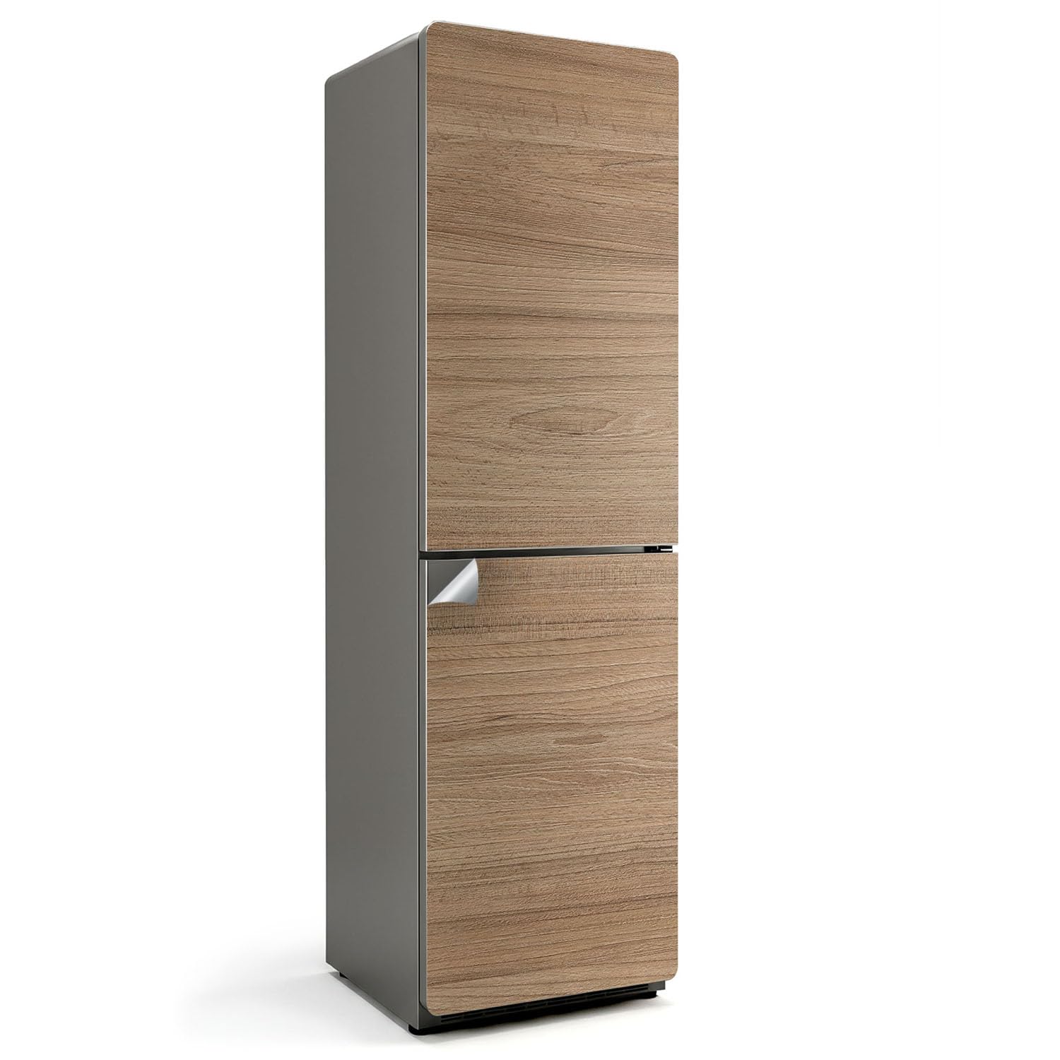Sticker couvrant entièrement le frigo 60x205 protection anti-dégâts texture bois