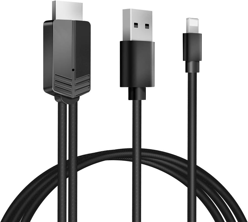 Omkuy 最新版 Lightning対応 Hdmi Iphone対応 Hdmi 変換ケーブル テレビ接続ケーブル 変換アダプター アイフォン用 ライトニング変換ケーブル Digital Avアダプタ 設定不要 Youtube Tv出力 テレビ変換ケーブル 画面と音声同時出力 Iphone Amazon