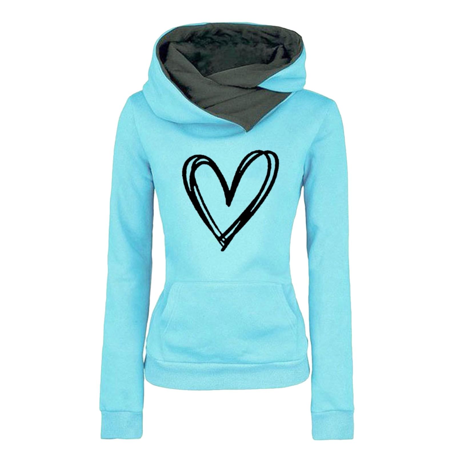 Sweatshirt à capuche femme fini les hauts inconfortables avec ce pullover bleu XL imprimé - 3