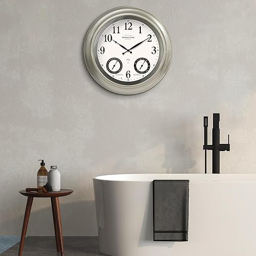 Miniatura 8 de Presentime & Co Jameson Reloj iluminado para interiorexterior de 24 pulgadas, casa de campo moderna, autoiluminado, impermeable, estación