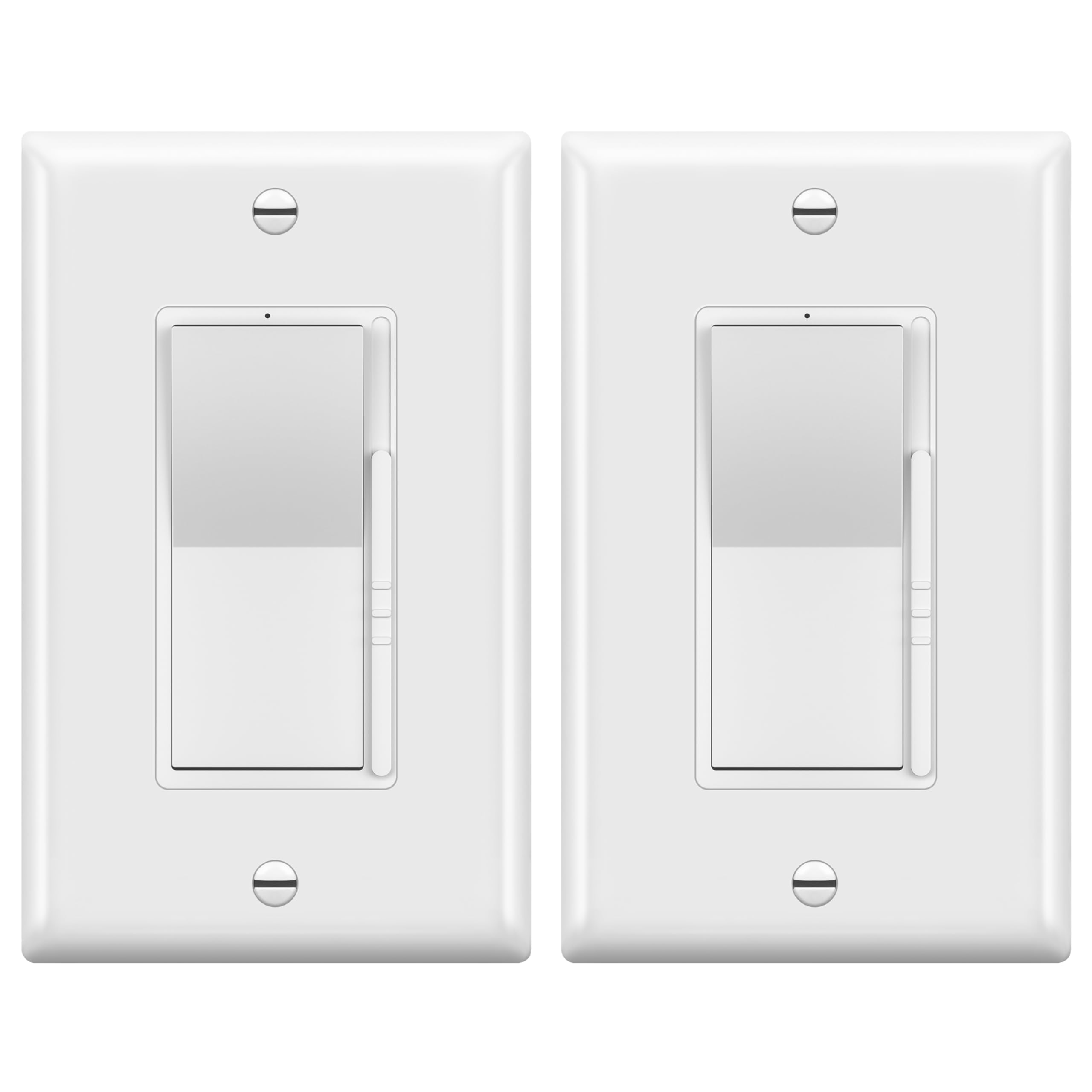 TOPGREENER Dimmer Switch with a hand adjusting the slider for dimming