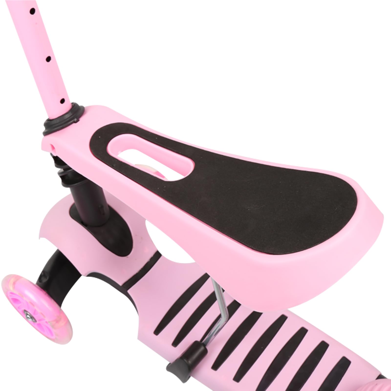 Patinete infantil 3 en 1 con asiento – Draisienne y patinete de 3 ruedas, montaje fácil, altura ajustable, LED ruedas, bandeja antideslizante – para niña/niño de 2 a 8 años