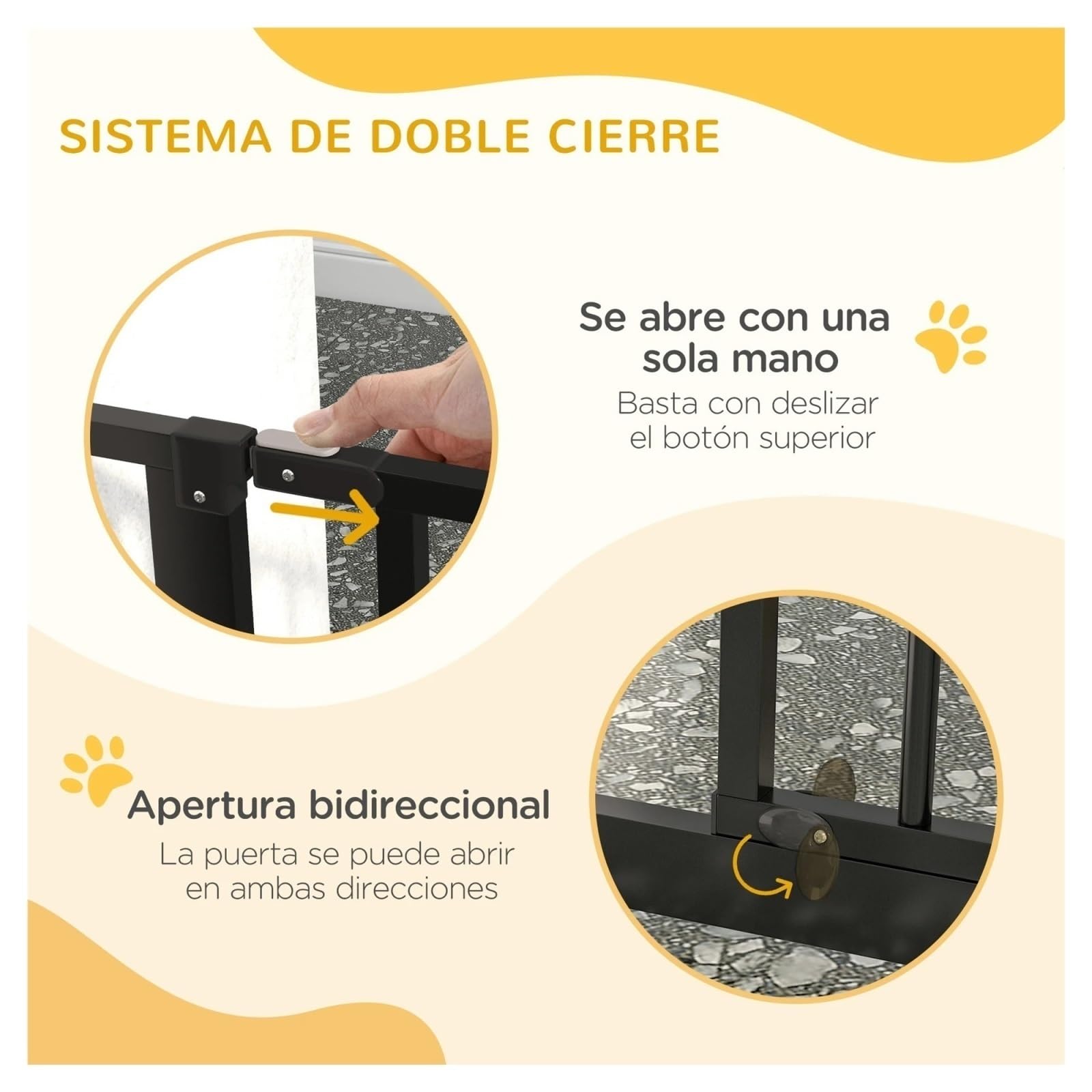 Barrera De Seguridad Extensible con 3 Extensiones Color Negro Segura Y Fiable Doble Seguridad