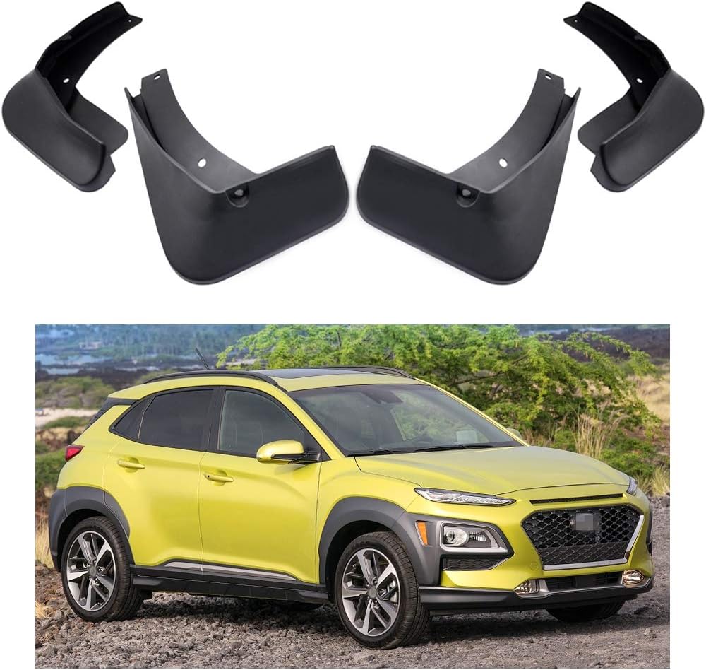 Car Mudguard Fender Mud Flaps Splash Guard Compatible with Hyundai Kona 2018 2019 2020 2021 2022 2023 2024 (No N-Line Models)