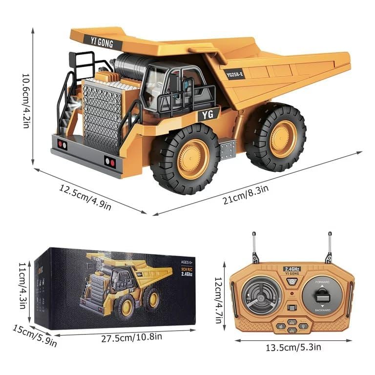 Image of Remote Control Excavator Toy for 6-12 Yr Boys, Best Birthday Gifts for Kids 7 8 9 10 11 Year Old, Rc Construction Toys with Metal Shovel (Remote Control Truck)