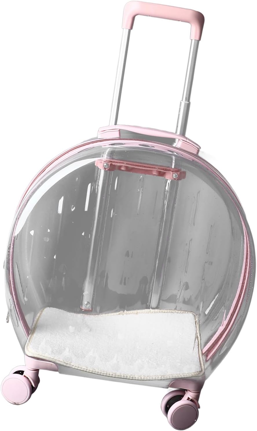 aqxreight Cat Trolley Case Transparent Breathable Labor Saving Silent Moving Outdoor Rolling Pet Carrier for Bathing Doctor Visits Can Your Freely Can on Has Trolley Case Sides Holes